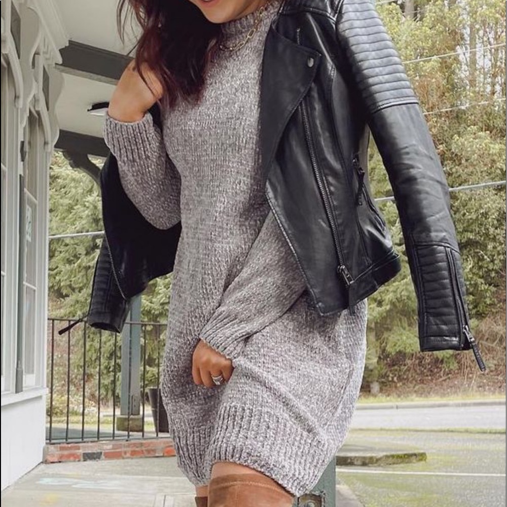 Chenille sweater dress
